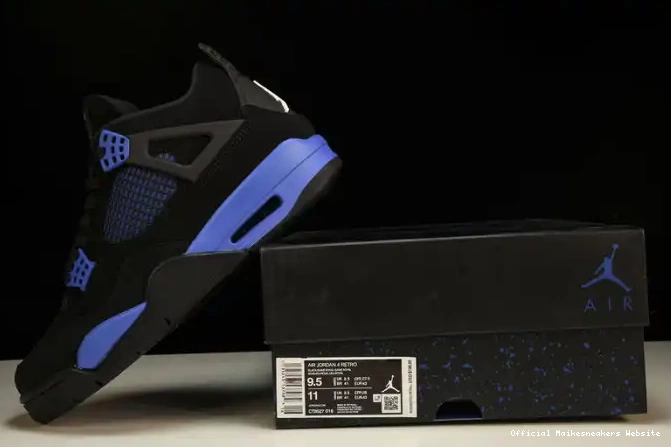 Official Maikesneakers Black Retro Jordan 4 CT8527-018 Game Royal 0617
